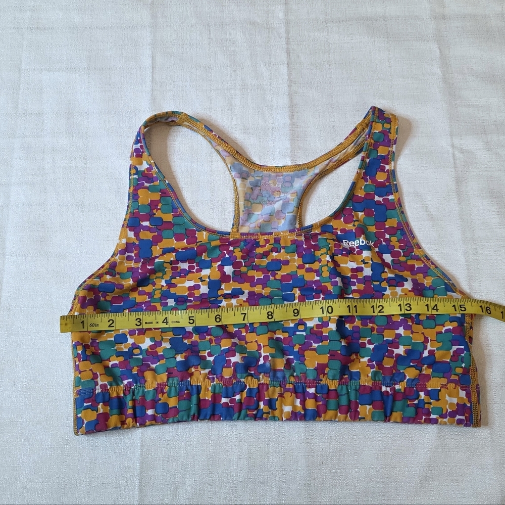 Reebok Colorful Confetti Racerback Sports Bra Size Large - Picture 3 of 5